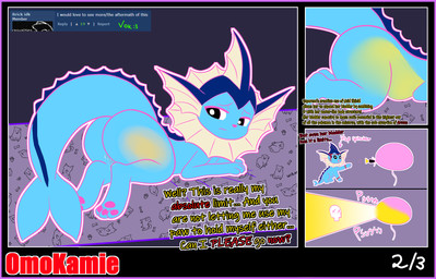 bladder bladder_bulge bodily_fluids bubble_butt butt dialogue embarrassed female feral furniture genital_fluids lying multiple_angles omorashi organs pawpads paws pee_holding sofa solo submissive text translucent urine vaginal_fluids watersports omokamie nintendo pokemon eeveelution generation_1_pokemon pokemon_(species) vaporeon absurd_res comic english_text hi_res