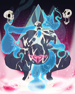 anthro big_breasts bodily_fluids breasts cum disembodied_penis female genital_fluids genitals male nipple_piercing nipples penis piercing pregnant solo thick_thighs translucent translucent_body translucent_penis thewilldpink egyptian_mythology middle_eastern_mythology mythology anubis anubian_jackal canid canine canis deity ghost jackal mammal spirit absurd_res hi_res