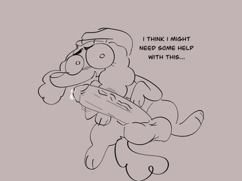 anatomically_inaccurate_penis balls beanie big_balls big_penis blush bodily_fluids clothing dialogue feral genital_fluids genitals gynomorph hat headgear headwear huge_penis humanoid_genitalia humanoid_genitalia_on_feral humanoid_penis humanoid_penis_on_feral intersex leaking_precum penis precum shy solo tail text throbbing throbbing_penis toony crazymazies mazie_(crazymazies) canid canine canis dachshund domestic_dog hunting_dog mammal 4:3 english_text hi_res trans_(lore) trans_woman_(lore)