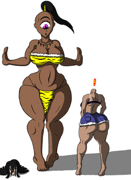 detachable detachable_head female monster_girl_(genre) not_furry simple_background white_background wide_hips xscar10 european_mythology irish_mythology mythology cyclops dullahan humanoid