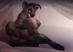 2022 5_fingers anthro anthrofied areola big_breasts breasts butt digital_media_(artwork) disney female fingers huge_breasts hyena looking_at_viewer mammal nipples shenzi_(the_lion_king) smile solo spotted_hyena spotty_the_cheetah text the_lion_king url