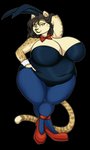 anthro big_breasts breasts bunny_costume cleavage clothed clothing costume female huge_breasts outline overweight overweight_anthro overweight_female playboy_bunny simple_background solo transparent_background riddleaugust cheetah felid feline mammal 3:5 absurd_res alpha_channel full-length_portrait hi_res portrait