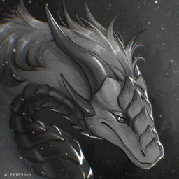 horn male mane scales solo alerrel european_mythology mythology dragon mythological_creature mythological_scalie scalie western_dragon 1:1 2025 headshot_portrait icon monochrome portrait sketch