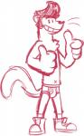 anthro briefs clothed clothing footwear male navel pompadour shoes sneakers solo standing tighty_whities topless underwear white_briefs white_clothing white_underwear goronic buddy_thunderstruck_(series) darnell_(buddy_thunderstruck) domestic_ferret mammal mustelid musteline true_musteline weasel digital_media_(artwork) full-length_portrait portrait