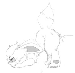 anus ass_up blush blush_lines bodily_fluids chest_tuft ejaculation feet female female_feral feral genital_fluids genitals head_tuft hindpaw paws pivoted_ears quadruped side_view simple_background solo tuft vaginal_fluids vaginal_squirting vulva white_background pokopokarea nintendo pokemon eeveelution flareon generation_1_pokemon pokemon_(species) 2025 digital_drawing_(artwork) digital_media_(artwork) monochrome sketch