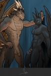 abs anthro anthro_on_anthro anthrofied balls biceps black_body chastity_cage chastity_device duo erection flaccid genitals hand_on_wall horn humanoid_genitalia humanoid_penis larger_male looking_aside looking_down_at_partner male male/male membrane_(anatomy) membranous_wings muscular muscular_anthro muscular_male muscular_sub nipples nude o_o orange_eyes pecs penis pinned scales size_difference smaller_male standing submissive submissive_male tail wings yellow_eyes bgn dragonheart dreamworks european_mythology how_to_train_your_dragon mythology universal_studios draco_(dragonheart) toothless dragon fury_(httyd) mythological_creature mythological_scalie night_fury scalie western_dragon 2016 digital_media_(artwork) signature