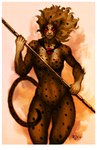 anthro blonde_hair breasts female fur hair looking_at_viewer nude solo spots spotted_hair staff erikvonlehmann thundercats thundercats_1985 cheetara animal_humanoid cat_humanoid cheetah felid felid_humanoid feline feline_humanoid humanoid mammal mammal_humanoid hi_res