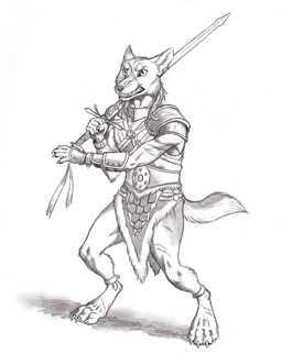 4_toes 5_fingers ankle_cuffs anthro armor barefoot biped clenched_teeth clothed clothing cuff_(restraint) digitigrade feet fingers fur_armor gloves gorget handwear holding_melee_weapon holding_object holding_sword holding_weapon looking_forward male melee_weapon pauldron plackart restraints ribbons scar shadow simple_background solo standing straps sword tail teeth toes vambrace weapon white_background wrist_cuffs 0laffson caelum_(skythe) canid canine canis coyote mammal 2019 graphite_(artwork) hi_res traditional_media_(artwork)