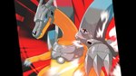 3_claws blue_eyes claw_(weapon) claws grey_body long_neck melee_weapon metallic_body orange_body solo teeth weapon drunk_oak bandai_namco digimon nintendo pokemon charizard digimon_(species) generation_1_pokemon hybrid metalgreymon pokemon_(species) 16:9 crossover hi_res widescreen