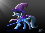 blue_body blue_fur blue_lightsaber cape clothing cutie_mark female feral fur hair hat headgear headwear lightsaber melee_weapon purple_eyes simple_background solo standing weapon duskie-06 friendship_is_magic hasbro my_little_pony star_wars trixie_(mlp) earth_pony equid equine horse mammal pony 2016 4:3 absurd_res hi_res