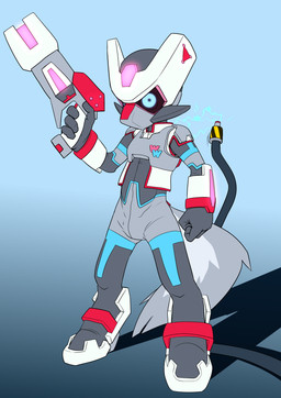 anthro armor biped breastplate clothed clothed_anthro clothed_male clothing electricity_from_body gun headgear helmet kemono looking_at_viewer male male_anthro pose ranged_weapon shadow solo standing three-quarter_view weapon tsuchinoko_(artist) absurd_res digital_drawing_(artwork) digital_media_(artwork) flat_colors full-length_portrait hi_res portrait