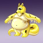 andromorph andromorph/male anthro belly big_belly bodily_fluids dripping_wet intersex intersex/male male moobs navel nude nullo overweight overweight_anthro simple_background slime solo sibluself banana_slug gastropod mollusk slug 1:1 absurd_res digital_media_(artwork) hi_res