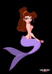 breasts erect_nipples female hair nipples nude pose purple_eyes red_hair simple_background solo split_form transparent_background gomi-sama phillipthe2 disney disney's_hercules megara humanoid marine merfolk alpha_channel hi_res