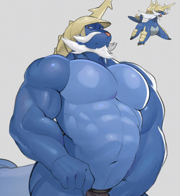 abs anthro anthrofied beard biceps clothed clothing facial_hair humanoid_hands jockstrap jockstrap_only male muscular muscular_anthro navel pecs pokemorph topless triceps underwear underwear_only medsboyo nintendo pokemon generation_5_pokemon pokemon_(species) samurott hi_res