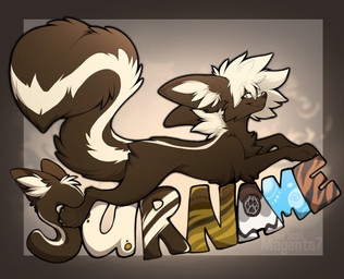 anthro biped black_body black_fur black_tail brown_eyes claws finger_claws fingers fur hair male side_view smile solo tail toe_claws white_hair magenta7 canid canine fennec_fox fox hybrid mammal mephitid skunk true_fox 2025 digital_drawing_(artwork) digital_media_(artwork) hi_res
