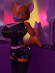 anthro breasts crossgender gynomorph intersex latex mtg_crossgender mti_crossgender muscular muscular_gynomorph muscular_intersex nightclub solo themeshow101 nintendo star_fox fox_mccloud canid canine fox mammal 3:4 3d_(artwork) absurd_res digital_media_(artwork) hi_res