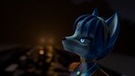 anthro blue_body blue_fur female fur glowing glowing_eyes jewelry looking_away necklace outside shoulder_pads solo street bubbshalub nintendo star_fox krystal_(kaylafox) krystal_(star_fox) canid canine fox mammal 16:9 3d_(artwork) digital_media_(artwork) hi_res wallpaper widescreen