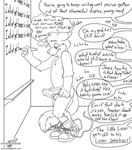 5_fingers ambiguous_gender anthro balls bodily_fluids briefs bullying classroom clothing crossed_legs cum dialogue embarrassed erection erection_under_clothing fingers footwear fur genital_fluids genitals group humiliation male male/ambiguous marker precum precum_through_clothing profanity school shoelaces shoelaces_untied shoes socks solo speech_bubble tail teasing tenting text underwear wet wet_clothing whiteboard young young_anthro wolfblade crisp_the_wolf canid canine canis mammal wolf english_text monochrome