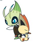 ambiguous_gender blue_eyes clothing duo feral fur green_body necktie suit suit_and_tie suiting suits tail yellow_body yellow_fur aqidee nintendo pokemon celebi generation_2_pokemon generation_5_pokemon legendary_pokemon pokemon_(species) victini digital_media_(artwork) hi_res