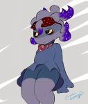 ambiguous_gender anthro butt clothed clothing featureless_crotch fusion pokemon_fusion simple_background solo tired upskirt cosmicscourge fakemon nintendo pokemon fan_character cosmog generation_2_pokemon generation_7_pokemon hybrid legendary_pokemon misdreavus pokemon_(species) 2018 absurd_res hi_res