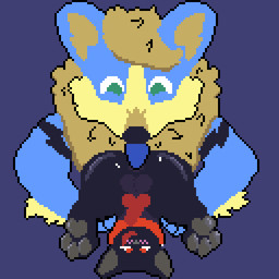 3_toes anal balls blue_body blue_fur blush bodily_fluids duo feet feral fur genital_fluids genitals green_eyes knot leaking_precum looking_pleasured male male/male oral paws precum rimming rimming_male sex simple_background size_difference spread_toes toes tongue tongue_out upside_down moonbat nintendo pokemon nico_(moonbat) steele_wheelie_(character) arcanine bat generation_1_pokemon mammal pokemon_(species) 1:1 animated short_playtime