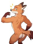 anthro athletic athletic_male back_muscles backsack balls butt fur genitals green_eyes male nude orange_body orange_fur solo tail jrjresq disney zootopia nick_wilde canid canine fox mammal red_fox true_fox 2024 3:4 hi_res