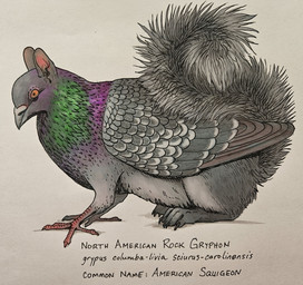 ambiguous_gender avian_feet beak feathered_wings feathers feral fluffy fluffy_tail fur grey_body grey_feathers grey_fur iridescent_feathers paws simple_background solo tail text white_background wings yellow_eyes heimeldat mythology avian bird columbid gryphon hybrid mammal mythological_avian mythological_creature north_american_rock_gryphon pigeon rodent sciurid squigeon tree_squirrel english_description english_text hi_res pen_(artwork) traditional_media_(artwork)
