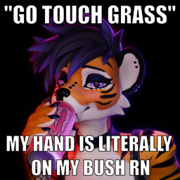 anthro armwear choker claws clothing collar drinking ear_piercing ear_ring facial_piercing facial_tuft fangs female fishnet_armwear fishnet_clothing fur furgonomic_piercing furgonomics hair jewelry looking_at_viewer makeup markings muzzle_piercing necklace nose_piercing piercing purple_eyes ring_piercing sabertooth_(anatomy) short_hair solo striped_body striped_markings stripes teeth text tongue tuft softkathrin alberarts_(modeler) monster_energy touch_grass kat_(softkathrin) felid hyenid_(species) mammal pantherine tiger 1:1 3d_(artwork) absurd_res blender_(artwork) blender_cycles_(artwork) digital_media_(artwork) english_text hi_res meme url watermark