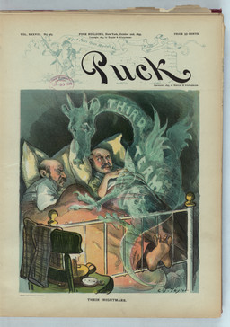 barefoot bedding blanket body_writing candle caption chair clock feet feral furniture name_on_clothing pillow pocketwatch political_cartoon politics toes under_covers watch charles_taylor mythology public_domain puck_(magazine) charles_f._crisp david_b._hill dragon ghost mythological_creature mythological_scalie scalie spirit 1895 19th_century absurd_res ancient_art character_request hi_res signature traditional_media_(artwork)