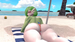 anus barely_visible_genitalia barely_visible_pussy beach bedroom_eyes big_butt blush butt female genitals green_hair hair narrowed_eyes pussy red_eyes seaside seductive solo thick_thighs tradelt nintendo pokemon gardevoir generation_3_pokemon humanoid pokemon_(species) 16:9 3d_(artwork) animated digital_media_(artwork) hi_res high_framerate huge_filesize no_sound short_playtime webm widescreen