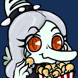 anthro blue_body chibi eating eating_food feathered_wings feathers female food grey_hair hair long_hair long_snout orange_eyes popcorn simple_background snout solo transparent_background wings unknown_artist cavemanon_studios goodbye_volcano_high ko_op_(game_developer) snoot_game fang_(gvh) prehistoric_species pterosaur reptile scalie alpha_channel headshot_portrait low_res portrait reaction_image