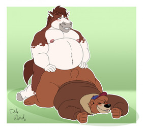 aged_up anal anal_penetration anthro baseball_cap belly big_belly big_butt blush blush_lines bottomless bottomless_male brown_body brown_fur butt clothed clothing coat eyes_closed fist fur hat head_tuft headgear headwear hooves horse_tail huge_butt kneeling lying male male/male moobs navel nipples nude on_front open_mouth overweight overweight_male penetration penile penile_penetration penis_in_ass sex short_tail tail teeth_showing topwear tuft white_body white_fur duly_noted disney talespin kit_cloudkicker kroxy_(character) bear equid equine horse mammal 2021