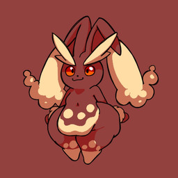 anthro belly belly_overhang big_belly big_butt big_ears black_nose breasts brown_background brown_body brown_fur butt eyebrows female fur fusion multicolored_body multicolored_fur orange_eyes overweight overweight_anthro overweight_female pokemon_fusion pokemorph rabbit_ears simple_background small_breasts smile solo tan_body tan_fur tan_spots thick_eyebrows thick_thighs two_tone_body two_tone_fur kasa_beanie nintendo pokemon azumarill generation_2_pokemon generation_4_pokemon hybrid lopunny pokemon_(species) 1:1 2023