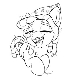 dreadlocks duo female feral hair hooves tongue tongue_out uvula vore ponythroat friendship_is_magic hasbro my_little_pony tree_hugger_(mlp) earth_pony equid equine horse mammal pony 2017 black_and_white hi_res line_art monochrome