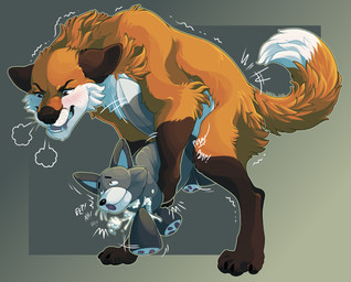 bodily_fluids drooling duo explicitly_stated_nonconsent feral forced forced_penetration grinding humping looking_pleasured male male_feral object_humping plap plap_(sound) plushie rape saliva sex shaking tail trembling wolf_plushie feralfather animate_inanimate canid canine fox living_plushie mammal hi_res