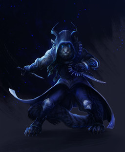 abstract_background anthro blue_eyes bottomwear claws clothed clothing dagger detailed_fur digitigrade fangs female fully_clothed fur glowing glowing_eyes grey_body grey_fur long_tail looking_at_viewer melee_weapon solo tail teeth text toe_claws topwear weapon whiskers isvoc guild_wars charr felid mammal 2021 detailed full-length_portrait hi_res portrait shaded url