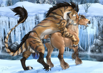 animal_genitalia animal_vulva anus balls black_claws black_mane black_penis bodily_fluids brown_body brown_fur brown_mane butt claws cum cum_in_vagina cum_inside cum_on_own_penis cum_on_penis cum_on_self day detailed_background duo equine_anus equine_genitalia equine_vulva erection eyes_closed fangs female female_feral female_penetrated feral feral_on_feral feral_penetrated feral_penetrating feral_penetrating_feral finger_claws from_behind_position fur genital_fluids genitals green_eyes knot knotted_penis looking_back looking_pleasured male male/female male_feral male_penetrating male_penetrating_female mane markings mounting open_mouth orange_body orange_fur outside penetration penile penile_penetration penis penis_in_vagina plant puffy_anus quadruped sex snow striped_back striped_legs striped_markings striped_neck striped_tail stripes tail tail_markings tail_tuft teats teeth toe_claws tree tuft vaginal vaginal_penetration vulva white_balls white_body white_fur white_mane rufciu equid equine felkin horse mammal 2024 dated hi_res signature