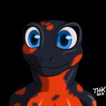 anthro big_eyes blue_eyes breasts female non-mammal_breasts simple_background smile solo transparent_background thehuskyk9_(artist) kira_(kira) amphibian fire_belly_newt japanese_fire_belly_newt newt salamander 1:1 2018 alpha_channel bust_portrait digital_media_(artwork) hi_res portrait reaction_image