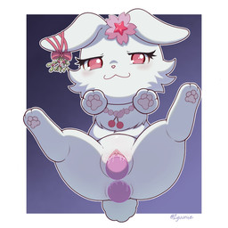 anal anal_penetration anatomically_inaccurate anatomically_inaccurate_pawpads belly blush blush_lines bodily_fluids body_blush bottom_view bow_on_ear bow_tie butt cheek_tuft cherry cherry_blossom clitoral_hood clitoris closed_smile dildo dildo_in_ass dildo_in_vagina dildo_insertion double_penetration ears_down eyelashes facial_tuft female feral flower flower_on_head food fruit fur gem genital_fluids genitals jewelry long_eyelashes looking_at_viewer looking_down looking_down_at_viewer mistletoe mouth_closed neck_tuft necklace object_in_ass pawpads paws pearl_(gem) pearl_necklace penetration pink_dildo pink_flower pink_nose pink_pawpads pivoted_ears plant plump_labia prunus_(flower) red_bow red_bow_tie red_eyes riding_dildo scut_tail sex_toy sex_toy_in_ass sex_toy_in_vagina sex_toy_insertion shadow short_tail simple_background small_eyebrows smile smug smug_face smug_grin solo tail thin_eyebrows toony tuft vaginal vaginal_fluids vaginal_fluids_on_dildo vaginal_penetration vulva vulva_blush white_belly white_body white_butt white_ears white_fur white_tail zyuuniie jewelpet sanrio sega sega_fave ruby_(jewelpet) lagomorph leporid mammal rabbit 1:1 2025 colored digital_drawing_(artwork) digital_media_(artwork) hi_res signature