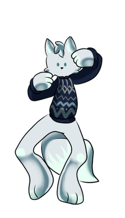 anthro biped blue_body blue_clothing blue_fur blue_sweater blue_topwear bottomless cheek_tuft clothed clothing dancing facial_tuft fluffy fluffy_tail front_view fur gesture green_eyes green_markings hand_gesture male markings pattern_clothing pattern_sweater pattern_topwear pointing pointing_down pointing_up raised_arm solo sweater tail tail_motion tailwag topwear tuft lathebiosas domestic_cat felid feline felis mammal animated digital_media_(artwork) frame_by_frame full-length_portrait portrait