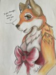 anthro big_breasts big_ears black_nose breasts brown_eye christmas_gift dialogue female fluffy_ears fur inner_ear_fluff multicolored_body multicolored_fur open_box open_mouth orange_body orange_fur red_body red_fur red_ribbon solo text tuft white_body white_breasts white_fur shirika_(artist) rouge_(shirika) canid canine fox mammal 2020 3:4 english_text hi_res source_request