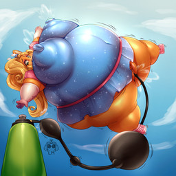 anthro belly belly_expansion big_belly big_breasts blonde_hair body_inflation breasts clothing dress expansion female floating genitals hair helium_inflation helium_tank hose hose_in_vagina hose_inflation huge_belly inflation leaking_air nipples peril solo spherical_inflation lilac_moon1 activision crash_bandicoot_(series) coco_bandicoot bandicoot mammal marsupial 1:1 hi_res