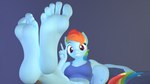 5_toes anthro bra clothing crossed_ankles feet female foot_focus gesture hand_gesture humanoid_feet plantigrade solo sports_bra toes underwear v_sign wings twintails3d friendship_is_magic hasbro my_little_pony mythology rainbow_dash_(mlp) equid equine mammal mythological_creature mythological_equine pegasus 16:9 3d_(artwork) 4k absurd_res digital_media_(artwork) hi_res widescreen