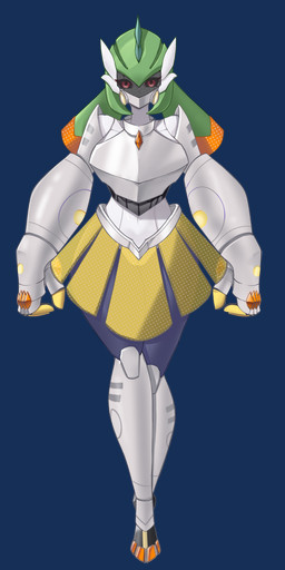 armor big_hands biped blade bottomwear breasts clothing digital_eyes female gauntlets gloves green_hair grey_body hair handwear highlights_(coloring) looking_at_viewer machine mask medium_breasts not_furry orange_highlights pigtails skirt solo thick_thighs visor txnuki nintendo pokemon warpina_(nickzilla) future_pokemon generation_9_pokemon humanoid hybrid iron_hands iron_valiant paradox_pokemon pokemon_(species) variant absurd_res alpha_channel hi_res