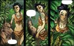 black_hair bodypaint clothed clothing face_paint female feral forest hair jewelry jungle necklace plant skimpy tattoo tree unknown_artist disney the_jungle_book mowgli canid canine canis human mammal wolf hi_res