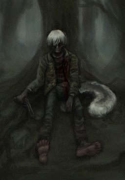 anthro blood blood_from_wound bodily_fluids corpse death forest forest_background gore gun gunshot_wound hair hair_over_eyes handgun holding_gun holding_object holding_ranged_weapon holding_weapon male nature nature_background pistol plant ranged_weapon shot_in_chest solo suicide swamp tree weapon wounded schiavonesca mammal mephitid skunk striped_skunk hi_res