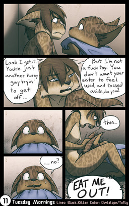 adolescent adolescent_on_adolescent angry anthro assertive_female bodily_fluids breasts closet clothed clothed_anthro clothed_male clothing cunnilingus demanding_sex detailed_background dialogue ear_tuft female forced fully_clothed fully_clothed_anthro fully_clothed_male interior_background intraspecies male nervous nude nude_anthro nude_female oral profanity questionable_consent scared sex shirt_grab sibling_incest small_breasts speech_bubble submissive submissive_male sweat sweatdrop text tuft vaginal young young_anthro young_female young_male black-kitten conditional_dnp owlalope tuftbox sebastien_(black-kitten) serah_(black-kitten) felid feline lynx mammal artist_collaboration comic english_text hi_res adult_(lore) brother_(lore) brother_and_sister_(lore) incest_(lore) sibling_(lore) sister_(lore) twins_(lore)