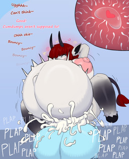 abdominal_bulge anthro big_breasts big_penis blue_body blue_fur bodily_fluids brainwashing breasts clothing collared_shirt cum cum_in_vagina cum_inflation cum_inside dominant dominant_anthro dominant_male dress_shirt duo excessive_cum excessive_genital_fluids female forced fur genital_fluids genitals hair huge_breasts huge_penis hyper hyper_genitalia hyper_penis impregnation ineffective_clothing inflation intelligence_loss larger_female larger_sub male male/female mind_break mind_control nude ovum penis pink_hair red_hair shirt size_difference small_but_hung smaller_male sound_effects sperm_cell submissive submissive_anthro submissive_female text topwear razbunny razz_(razbunny) bovid caprine goat hybrid lagomorph leporid mammal rabbit absurd_res english_text hi_res