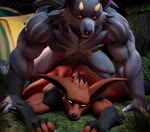 abs anal anal_penetration anthro athletic athletic_anthro athletic_male biceps big_muscles big_penis biped black_body black_fur blurred_background butt camping claws depth_of_field dominant dominant_male duo erection eyes_closed fingers from_behind_position front_view fur genitals grass grass_field grey_body hair horn humanoid_genitalia humanoid_penis long_ears looking_pleasured lying male male/male male_penetrated male_penetrating male_penetrating_male manly multicolored_body muscle_size_difference muscular muscular_anthro muscular_male muscular_thighs narrowed_eyes nude on_front on_ground open_mouth orange_body orange_sclera outside penetration penile penile_penetration penis plant red_penis rough_sex sex simple_background size_difference sky small_butt submissive submissive_male teeth thick_thighs two_tone_body yellow_sclera connivingrat hel_(shiretsuna) yoku_(shiretsuna) canid canine canis fox mammal wolf 3d_(artwork) 3d_animation animated digital_media_(artwork) hi_res high_framerate huge_filesize no_sound short_playtime webm widescreen