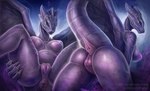 anthro anus areola big_breasts breasts butt female genitals horn navel nipples non-mammal_breasts non-mammal_navel nude purple_body pussy raised_tail spread_legs spreading tail tail_anus thick_tail thick_thighs wide_hips wings izneg dark_souls fromsoftware mythology darkeater_midir dragon mythological_creature mythological_scalie scalie absurd_res hi_res